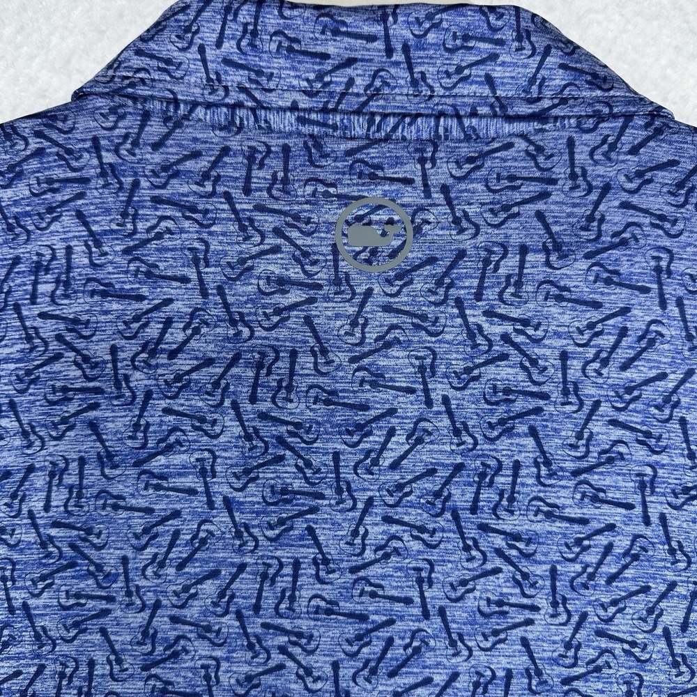 Vineyard Vines On The Go Sankaty Polo Shirt Mens XXL Blue Guitars Golf Stretch - Picture 6 of 11